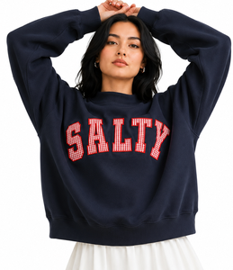 Sudadera de Invierno Oversize para Mujer con Cuello Alto y Logotipo Personalizado, 100% Algodón, con Aplique de Letras - Product Image 1