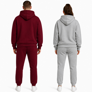 Custom Unisex Fleece Tracksuit <b>Set</b> Hoodie and <b>Jogger</b> Sweatpants Casual Sportswear <b>Matching</b> <b>Set</b> for Men and Women - Product Image 2