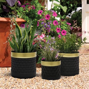 Magnifiques pots de fleurs écologiques, durables et légers en fer avec revêtement en poudre pour les passionnés de jardinage à domicile - Product Image 1