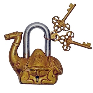 Latón Metal Tiger Vintage Lock Camel Style - Product Image 1