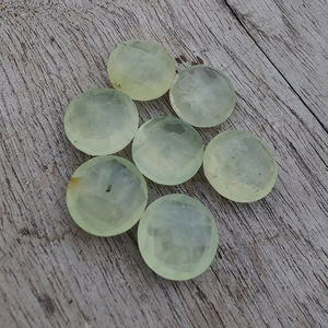 Pierre précieuse naturelle de Prehnite ronde taille briolette, pierre calibrée à taille damier pour la fabrication de bijoux, toutes tailles, vente en gros - Product Image 2