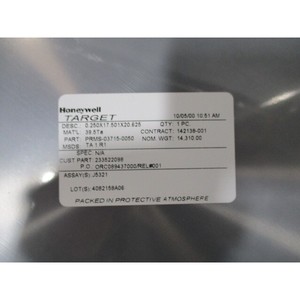AMAT 0190-28093 300MM Target 025X20.625" APX-KT - อุปกรณ์และชิ้นส่วนเซมิคอนดักเตอร์ระดับโลกที่เชื่อถือได้ - Product Image 4