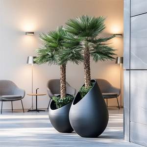 Tilted Metal <b>Planter</b> <b>Large</b> Indoor Outdoor Decorative Flower Pot Unique Slanted Design Plant Container Home Office Garden - Product Image 1