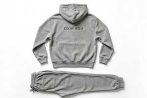 Ensemble de survêtement unisexe gris en polaire respirant avec capuche et pantalon de jogging, coupe décontractée, cordon de serrage, poches, tenue d'hiver - Product Image 2