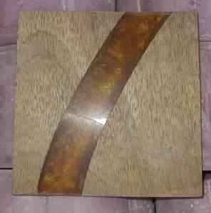 Sous-verre en marbre géométrique noir et blanc, fait main, rond, décoratif, accent en pierre - Product Image 2