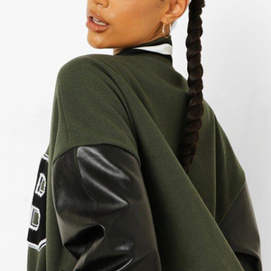 High Quality Women's Winter Reversible Quilted Wool/Cotton Letterman Jacket Breathable Quick Dry Windproof Features Eco-Friendly - Product Image 5