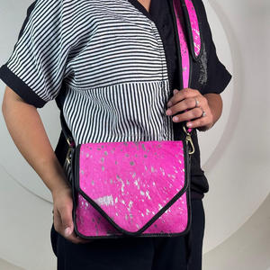 Vente en gros de sacs à bandoulière en cuir de vachette métallisé de créateur, sacoche en cuir véritable de haute qualité, sacs à main de luxe pour femmes - Product Image 3