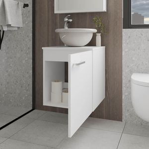 Mobile da Bagno Integrato FM Furniture Pirtleville con Lavabo e Rubinetto Bianchi - Product Image 5
