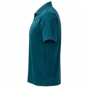 SPINE CRAFT Unisex High Quality Heavyweight Embroidered Knitted <b>Shirt</b> T Solid Color Casual Pocket Short Sleeve <b>Half</b> Zipper 200g - Product Image 2