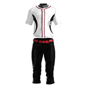 Camiseta de Béisbol Personalizada para Hombre, Blanca, Negra y Roja, Impresión por Transferencia de Calor, Manga Corta, Transpirable, Uniforme de Equipo, Cierre de Botones, Tallas Grandes - Product Image 1