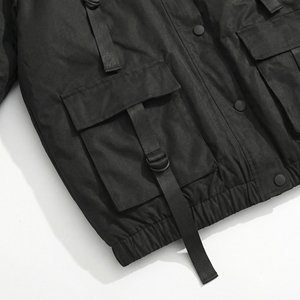 Veste de terrain tactique noire |   Parka utilitaire coupe-vent et imperméable |   Fabricant de vêtements d'extérieur sur mesure OEM - Product Image 4