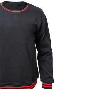 Sorority Women's Black Crew Neck Sweatshirt With <b>Red</b> Trim Full Sleeve Knitted Cotton Solid Color Casual Top Autumn Wear sweaters - Product Image 5