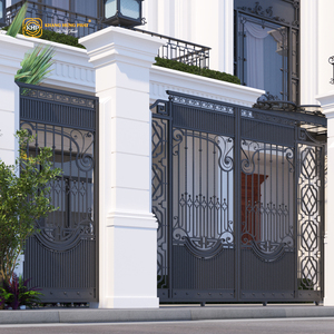 Puerta Metálica de Doble Hoja Estilo Europeo con Recubrimiento en Polvo, Puerta Batiente Resistente para Uso Exterior, Fácil Instalación - Product Image 4