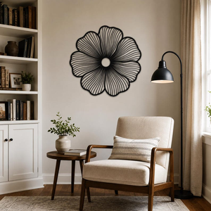 <b>Large</b> Steel Flower <b>Wall</b> Art Modern Floral Metal Sculpture for Living Room Bedroom Hallway Elegant Home <b>Decoration</b> - Product Image 6