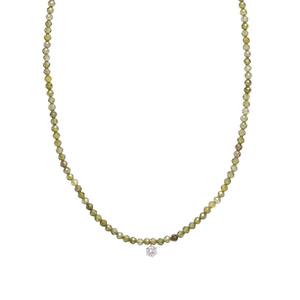 Collier en perles fait main, chaîne de clavicule, collier en pierre de cristal naturelle haut de gamme, zircon vert dégradé, design simple à plusieurs niveaux, Wenchi Chine - Product Image 5