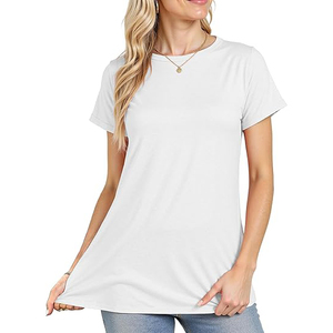 T-shirts personnalisés en polyester/coton pour femmes, coupe oversize, style streetwear, été, tissu épais, vierges, vente en gros - Product Image 4