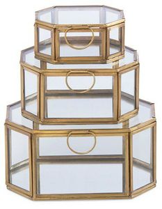 Durable <b>Decorative</b> Metal And Glass Jewelry <b>Box</b> <b>With</b> Clear <b>Lid</b> For Easy Viewing And Organized Storage - Product Image 1