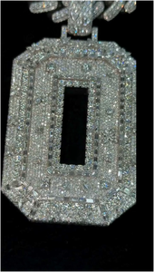 Collar con Colgante de Plata de Ley S925 de Alta Calidad Personalizado con Diamantes de Moissanita VVS, Número del 0 al 9, para Hombre - Product Image 6