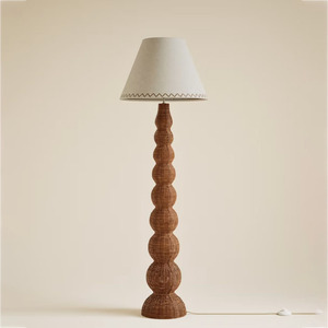 Top Seller 2026 Handwoven Floor Lamp Creative Vintage Rattan <b>Standing</b> Lamp for Living Room Bed Room OEM ODM Accepted - Product Image 1