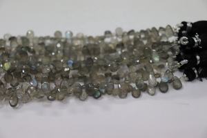 ลูกปัดลาบราโดไรต์ทรงลูกแพร์เจียระไน AAA ลูกปัดลาบราโดไรต์ธรรมชาติแบบร้อยสำหรับทำเครื่องประดับ - Product Image 3