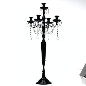 Grand chandelier à 9 bras avec bougeoirs en globe de cristal pour mariages, restaurants et hôtels – Décoration d'entrée – Chandelier haut fait main - Product Image 5