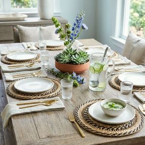 <b>Round</b> Seagrass Placemat Set – Handwoven Bohemian Table Decor <b>Mats</b> Wholesale - Product Image 5