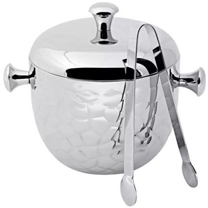 Seau à glace en acier inoxydable martelé avec pelle et poignées, refroidisseur à vin et champagne pour bar, hôtel, mariage - Product Image 6