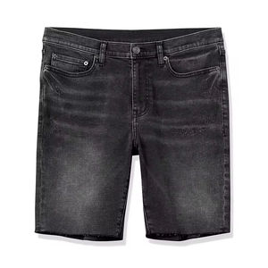 Shorts en jean unisexe décontractés pour l'automne, coupe droite, avec boutons, effet délavé et déchiré, poches, séchage rapide, écologiques, pour le jogging - Product Image 3