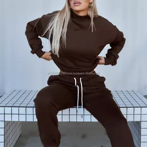 Conjunto Deportivo Personalizado para Parejas, Invierno, Unisex, de Felpa Técnica, Sudadera Lisa de 2 Piezas, Traje Deportivo de Algodón para Mujer - Product Image 2