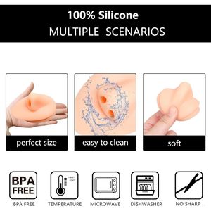 Modello di Naso in Silicone per Pratica di Trucco Permanente con Parti del Corpo per Esercitazioni di Piercing - Product Image 1
