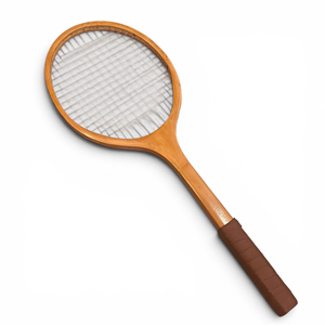 Raqueta de Tenis Vintage Geoffrey - Mango de Cuero, Eje de Madera y Malla de Hilo - Decoración Portátil Solo para Uso en Interiores/Exteriores - Product Image 2