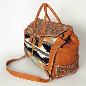 Style occidental tendance en cuir véritable Duffel Aztec Southwest Weekender Travel Duffle Luxury Weekender Duffle - Product Image 4