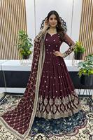 Robe de soirée élégante pour femme, brodée de sequins, en faux georgette lourde, séchage rapide, six couleurs, approvisionnement en gros du fabricant