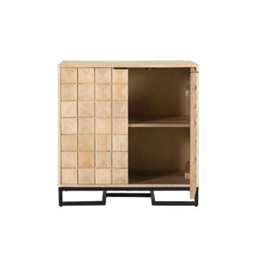 Meuble d'appoint multifonctionnel en bois de manguier massif de style vintage, meuble de rangement classique pour salon, mini-meuble - Product Image 2