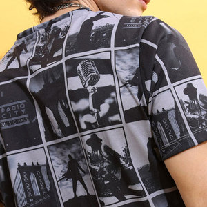 T-shirt surdimensionné en tricot pour homme, 100% coton, streetwear, hip hop, toutes les couleurs, lavage à l'acide, logo personnalisé, t-shirts vintage - Product Image 6