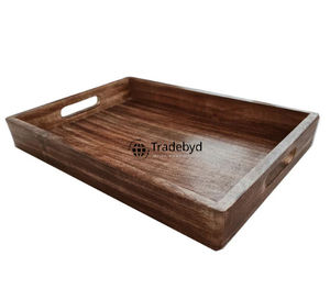 Plateau en bois moderne fait main de luxe, plateau de service mobile haut de gamme pour la maison, la cuisine, la salle à manger, la table basse par Tradebyd - Product Image 2