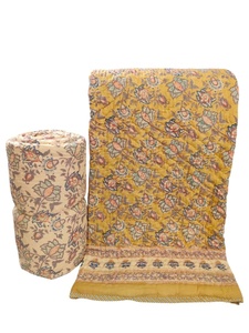 Edredón Ligero con un Hermoso Color y Diseño, Estampado a Mano, Edredón de Algodón de Jaipur, Tamaño King, Rajai - Product Image 2
