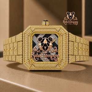 นาฬิกาข้อมือหรูหราสำหรับผู้ชาย Ruha Enterprise รุ่น Luxury Diamond ตัวเรือนสแตนเลสทรงเหลี่ยม ระบบควอตซ์ ดีไซน์สง่างาม - Product Image 4