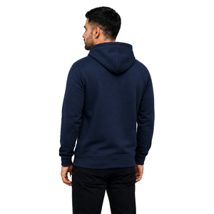 Sweat-shirt à capuche bleu marine pour homme, coupe classique, logo brodé, sweat-shirt en polaire décontracté, imperméable, polyester, hiver - Product Image 2