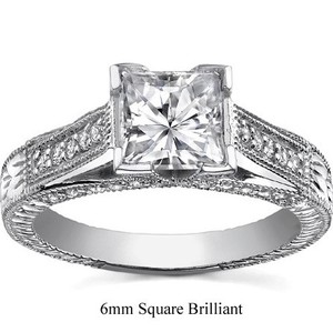 Princess Cut Moissanite <b>Solitaire</b> Engagement Wedding <b>Ring</b> 925 Sterling <b>Silver</b> Gold Plated Luxury for Women Unisex Anniversary - Product Image 1