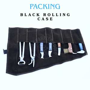 Farrier Tools Kit with Cleaning Brush Black Hoof Knife Hoof Nipper Alligator Clincher Dual Side Blade Loop Knife Brass End - Product Image 4