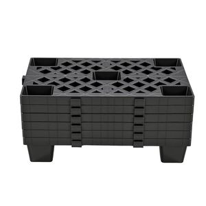 Set di 6 Pallet in Plastica HDPE Leggeri, Impilabili, Impermeabili, per Stoccaggio in Seminterrato con Griglia Traspirante - Product Image 1