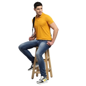 T-shirt polo personnalisé à manches courtes en coton avec logo personnalisé et broderie Chemises polo pour hommes pour tenue décontractée et de bureau - Product Image 3