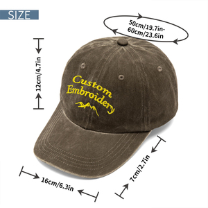 Casquette de baseball en coton délavé vintage avec boucle réglable, broderie personnalisée, fabriquée en usine, pour la mode et le sport en extérieur - Product Image 5