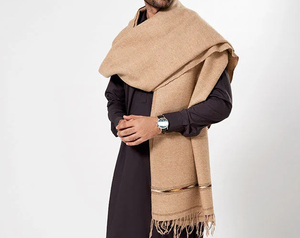 Châles pour hommes personnalisés en gros, best-sellers, traditionnels, tricotés au Cachemire, respirants, grande taille, hiver, unis, décontractés, 100% soie - Product Image 3