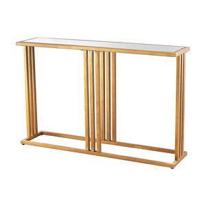 Table console en métal raffiné avec plateau en verre trempé, meuble d'appoint contemporain pour projets de décoration intérieure sophistiqués - Product Image 2