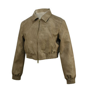 Promoción: Chaqueta de cuero para mujer, estilo slim, manga larga, cuello alto, con cremallera, ropa de motociclista, a la moda. - Product Image 3