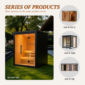 Sauna extérieur Mirror Lake en bois de pruche avec verre trempé de 8 mm et chauffage électrique pour maison de bord de mer, chalet, jardin, spa de bien-être - Product Image 4