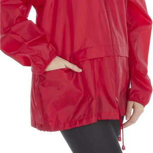 Top Quality <b>Red</b> Hooded <b>Waterproof</b> Rain <b>Jacket</b> Unisex Casual Zipper Closure Lightweight Polyester Spring Wear - Product Image 6