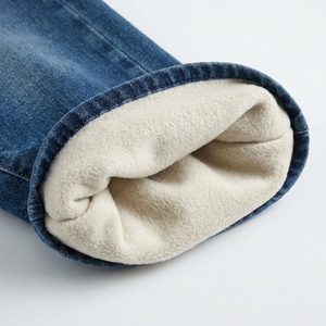 Jeans de Mezclilla Stonewashed para Hombre, Corte Recto, Peso Medio, Pantalones Casuales con Dobladillo Acanalado para Uso Diario - Product Image 4